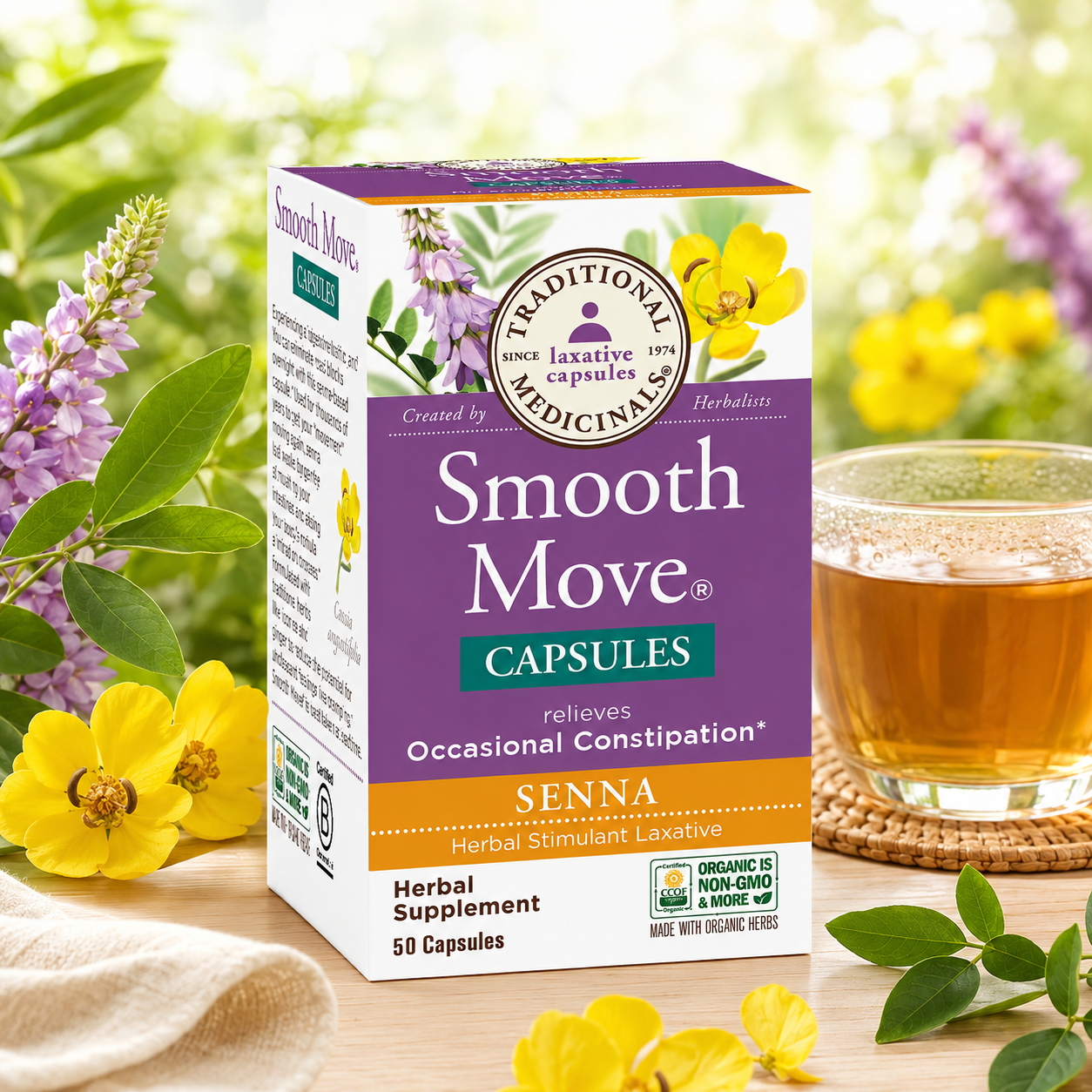 Traditional Medicinals - Smooth Move Senna, 50 Capsules