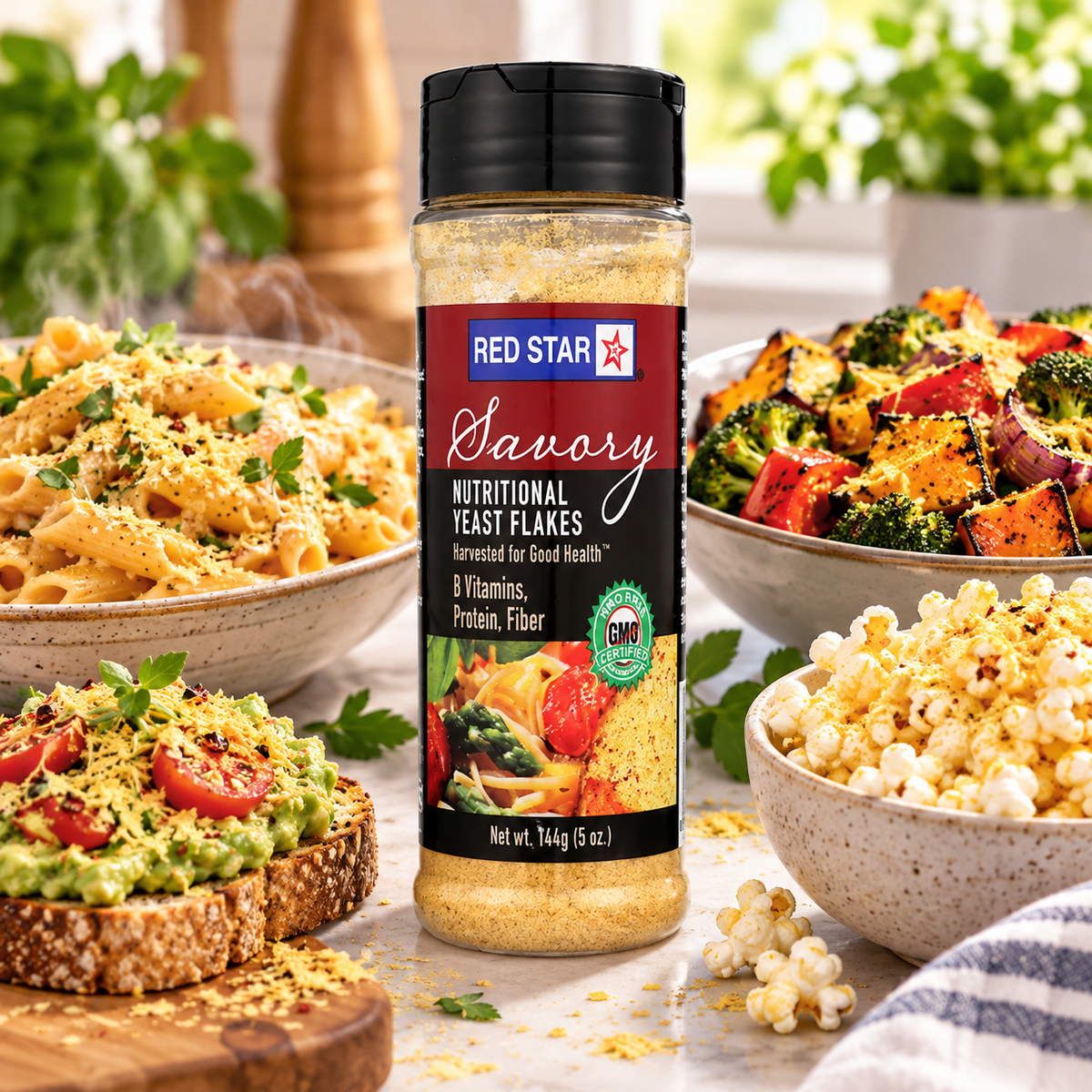 Red Star Nutritional Yeast Flakes Shaker Jar, 5 oz Red Star