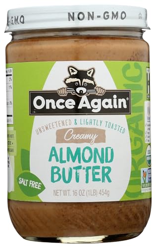 Once Again Creamy Organic Almond Butter No Sugar, Lightly Toasted - Single Once Again