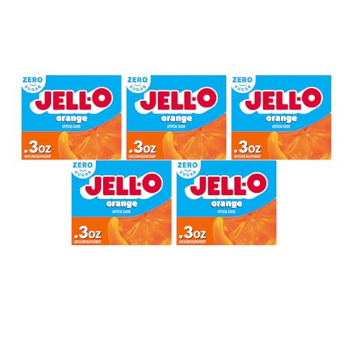 Jell-O Sugar Free Orange Gelatin Dessert Mix, 0.30 oz (Pack of 5) Jell-O