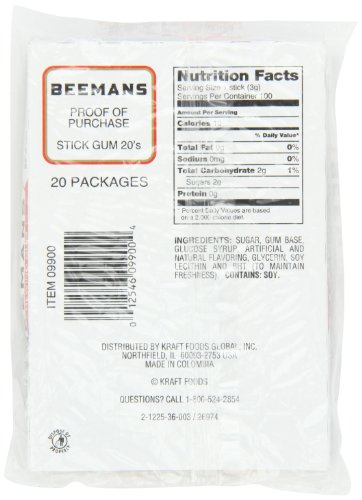 Beemans Chewing Gum 5 Piece 20 Count