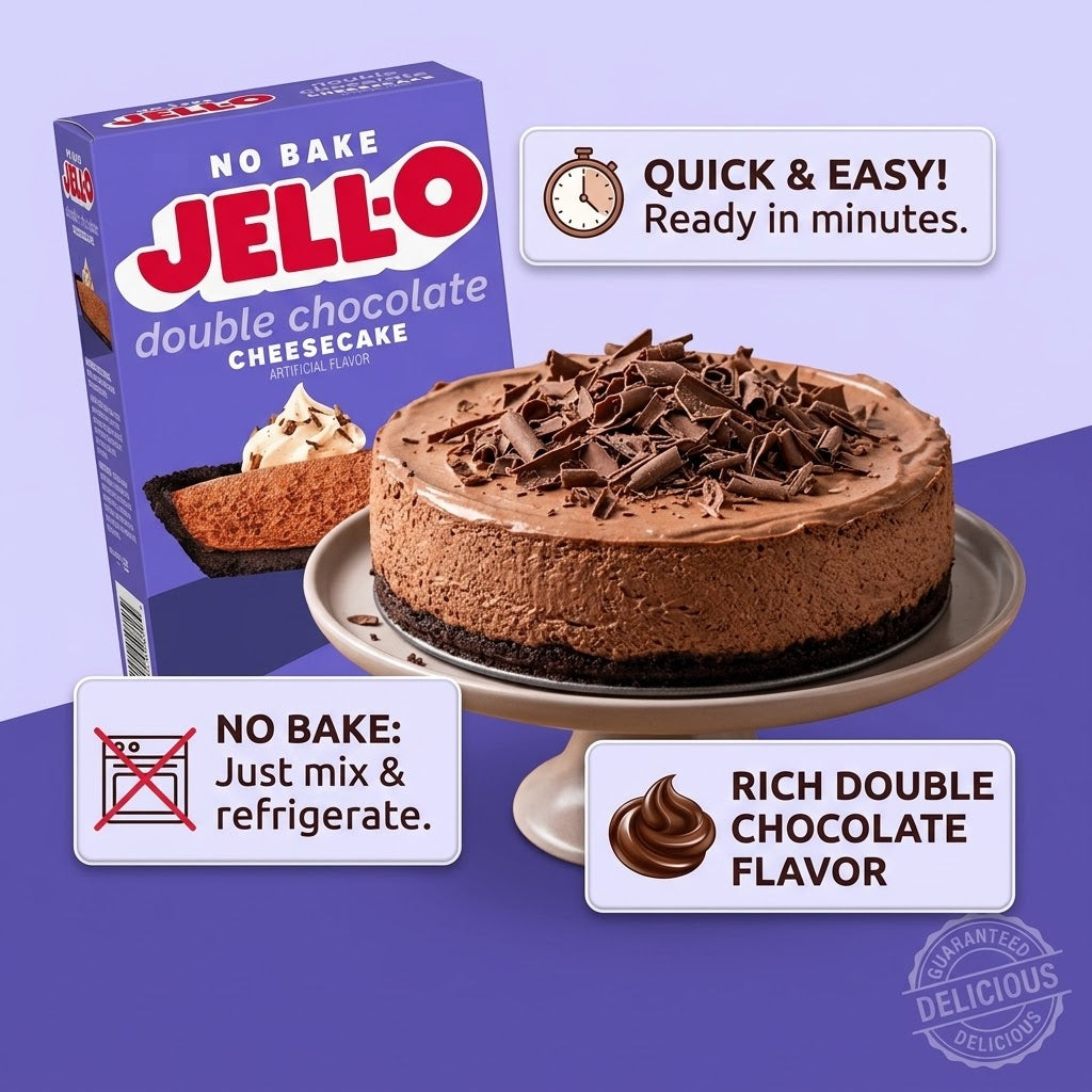 Jell-O No Bake Double Chocolate Cheesecake Mix - Makes 6 servings Jell-O