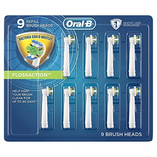 Oral-B Braun FlossAction Replacement Brush Heads, 9 Count Oral-B