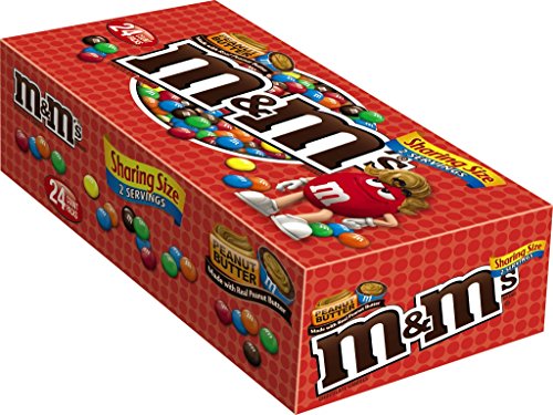 M&M'S Peanut Butter Chocolate Candy, 2.83 oz Pouches, 24 Count M&M'S