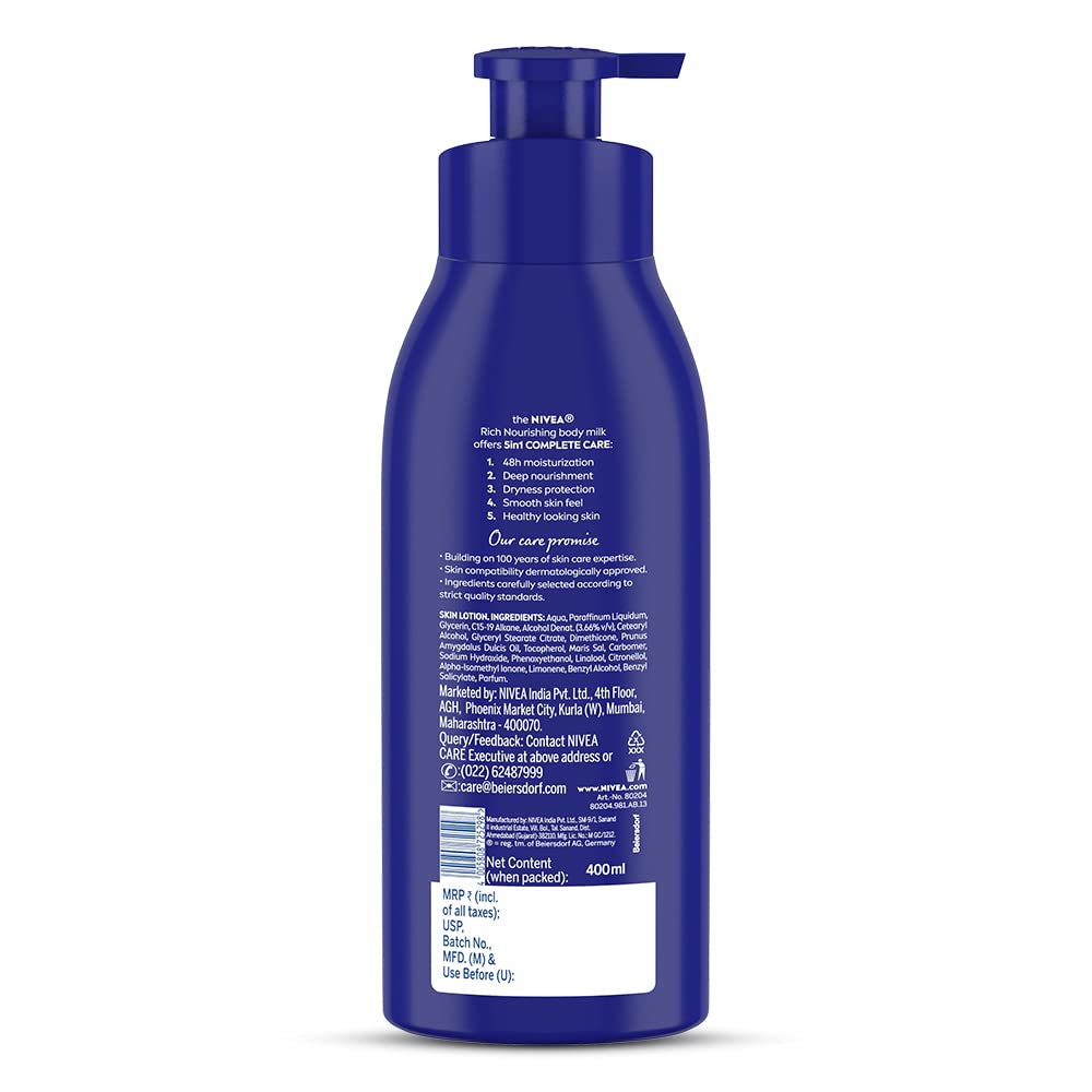 NIVEA Nourishing Body Milk Lotion for Very Dry Skin 400ml