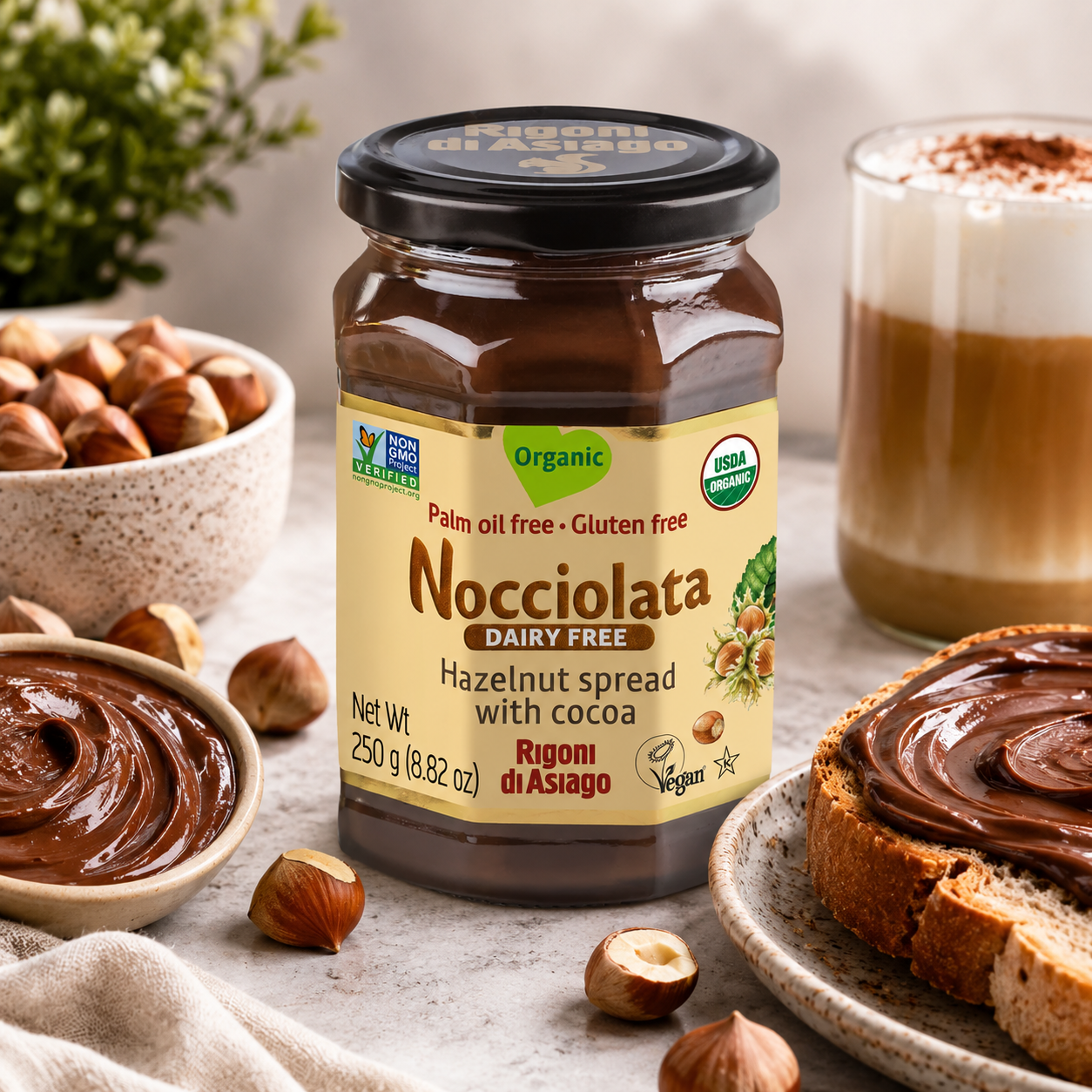 Rigoni di Asiago Hazelnut and Cocoa Spread Organic Dairy Free 9.52 oz