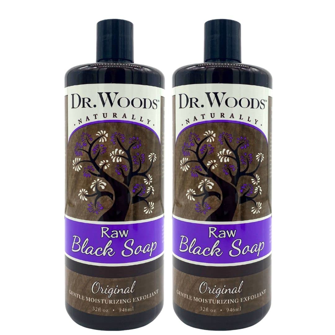 Dr. Woods Raw Liquid Black Soap - 32 fl oz (Pack of 2) Dr. Woods