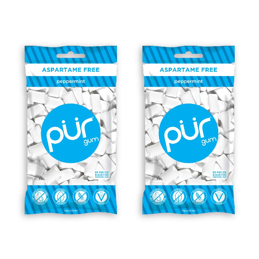 PUR Gum Peppermint Chewing Gum 2.72 Ounce (Pack of 2)