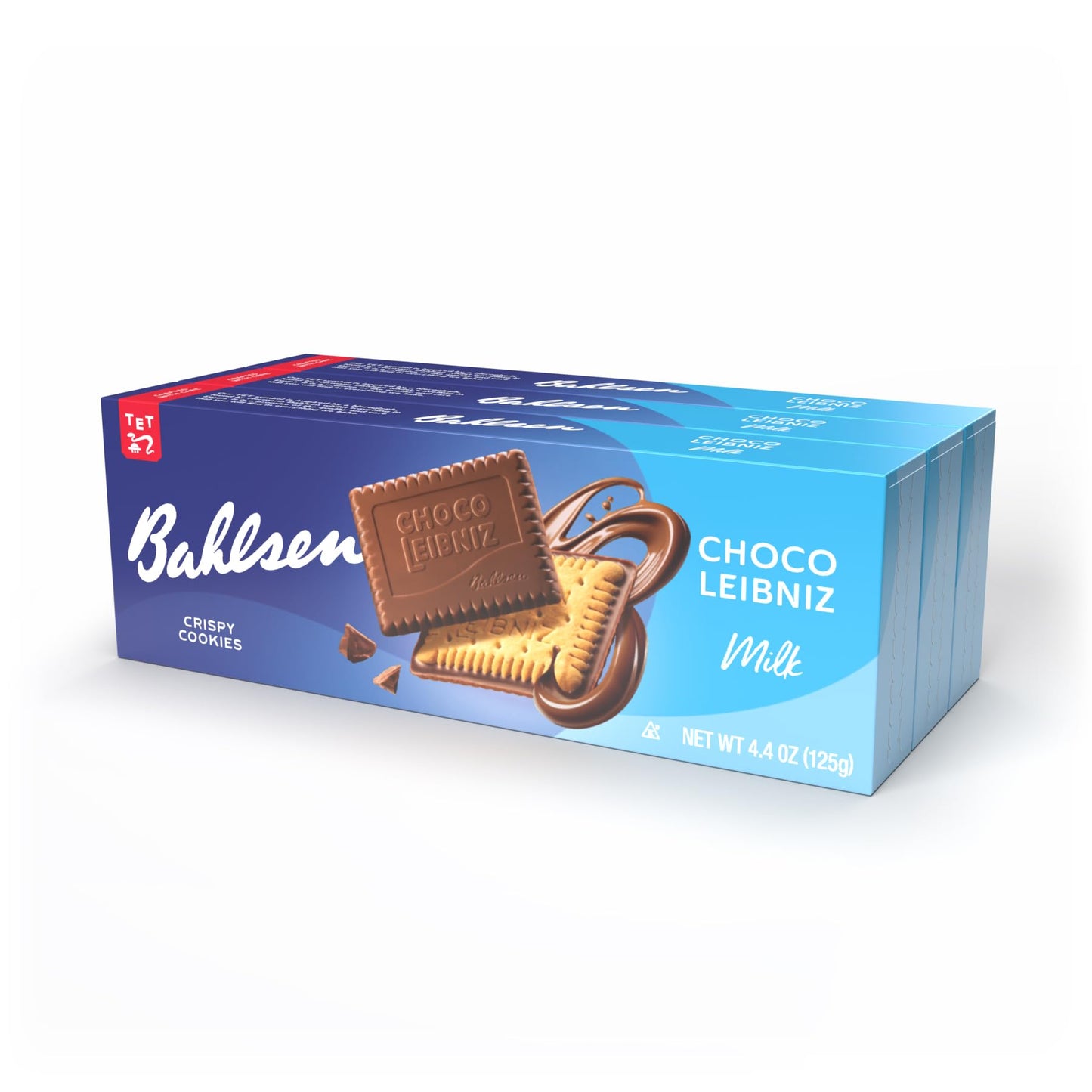 Bahlsen Choco Leibniz Milk Cookies (3 boxes) - Leibniz Butter Biscuits topped Bahlsen