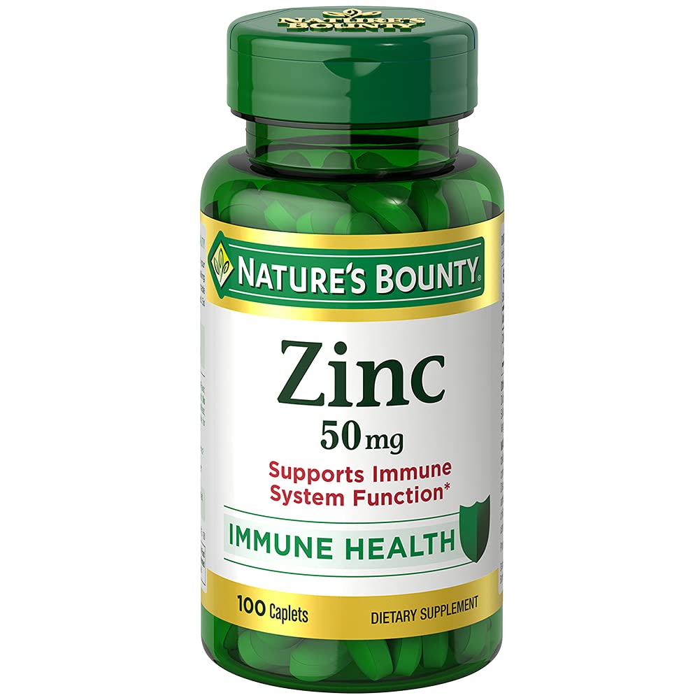 Nature's Bounty Zinc 50 mg Caplets, Unflavored, 100 Count (Pack of 2) Nature's Bounty
