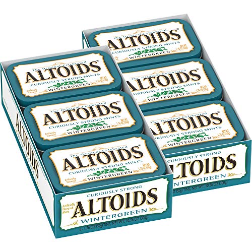 ALTOIDS Wintergreen Hard Breath Mints, Bulk Size, 1.76 oz Tin, 6 (Pack of 2) ALTOIDS