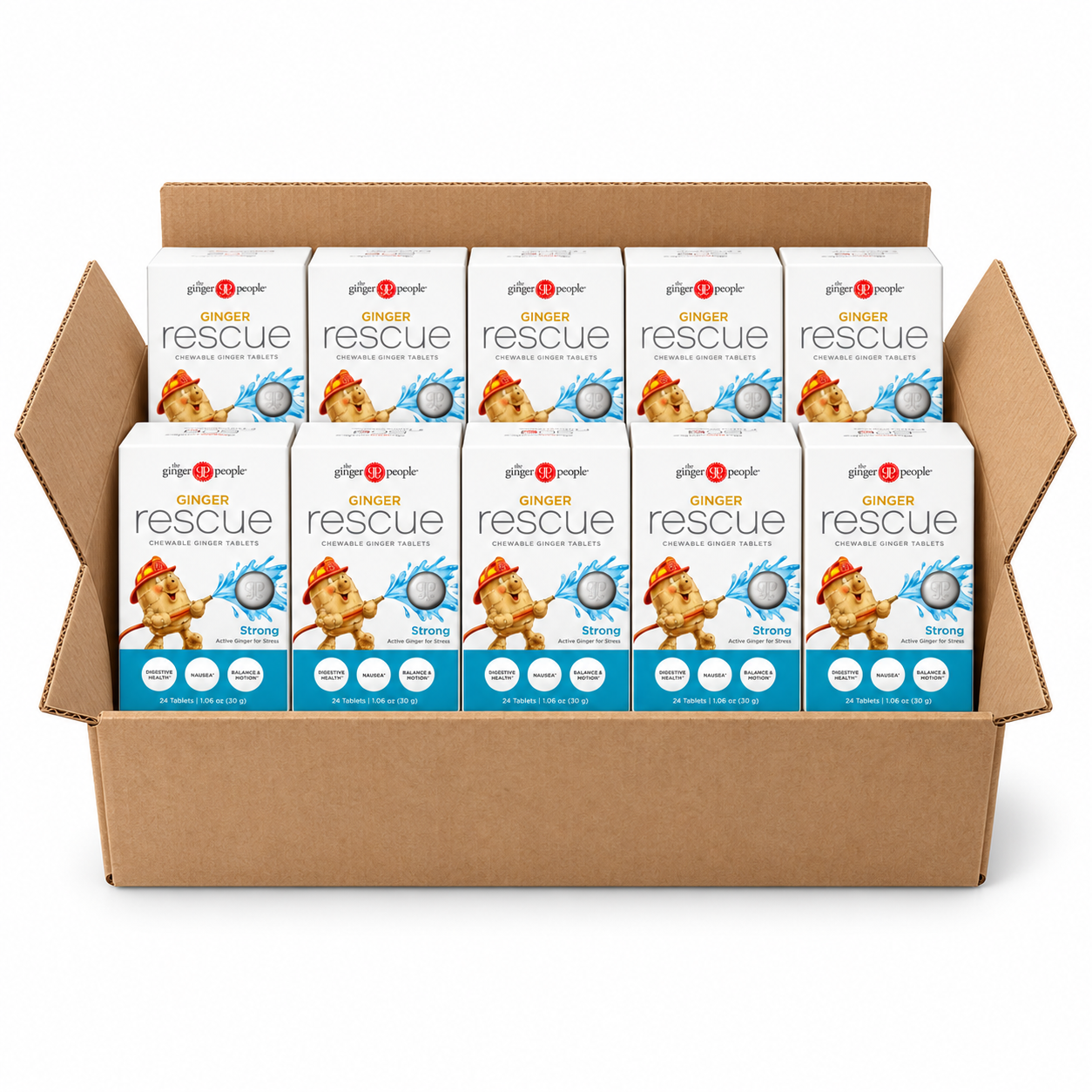 Ginger Rescue Strong Ginger Ginger Chewable Tablets by The Ginger People Drug Free 5.5 oz The Ginger People
