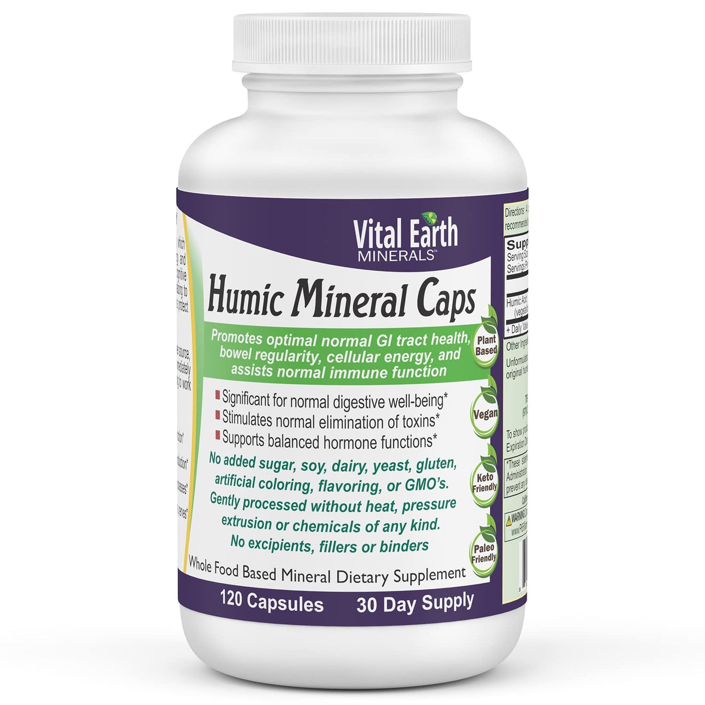 Vital Earth Minerals Humic Minerals Capsules, 70+ Trace Minerals, 120 Count Vital Earth Minerals