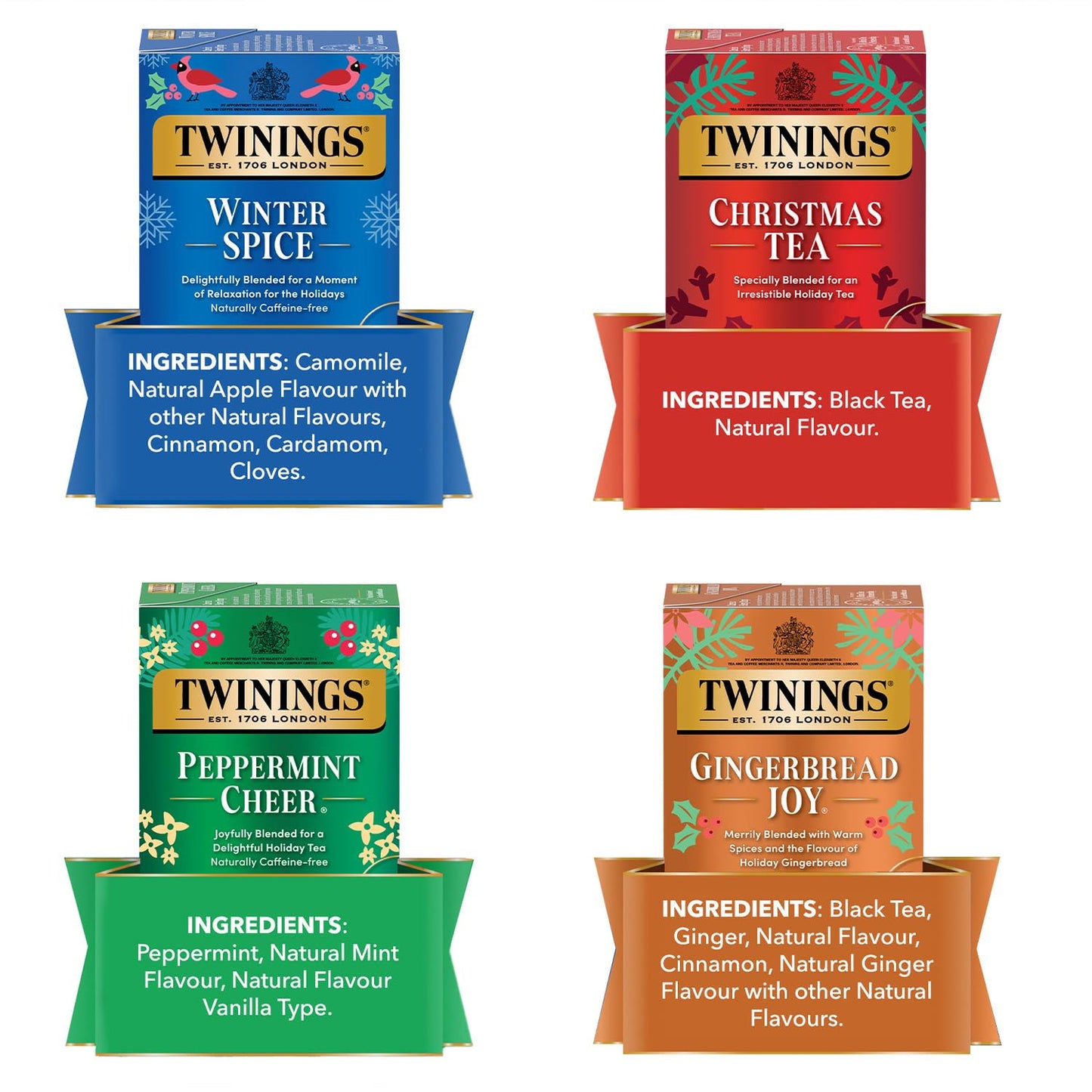 Twinings Cinnamon Apple Winter Spice Herbal Tea Camomile with Apple Cinnamon 20 Count