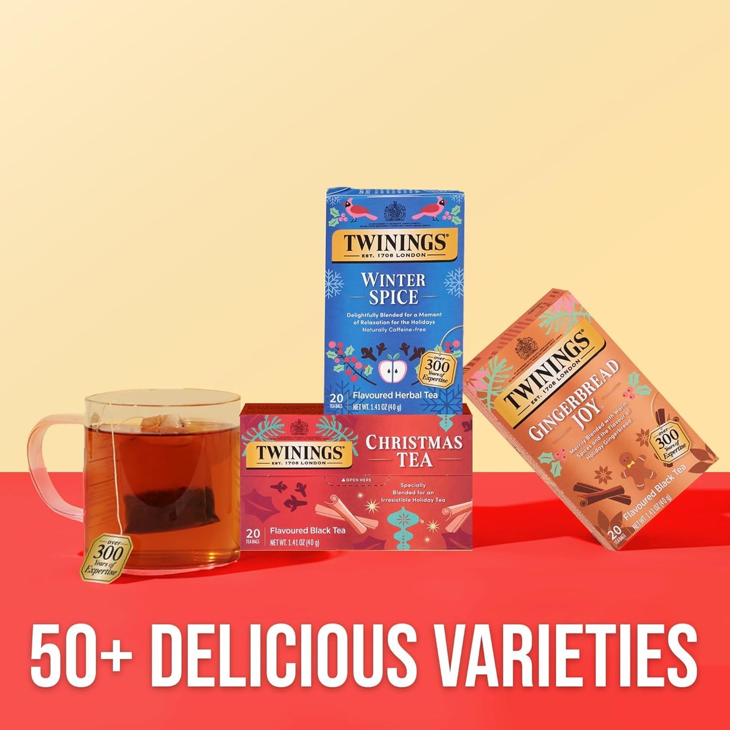 Twinings Christmas Tea Black Tea Spicy Clove and Cinnamon 20 Tea Bags (Pack of 2)