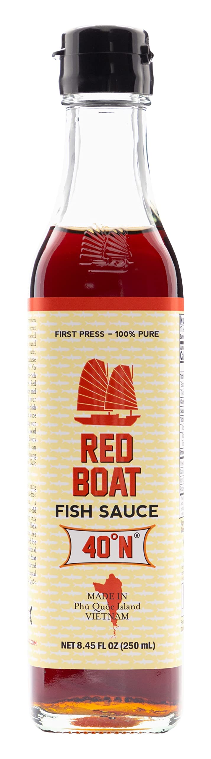Red Boat Vietnamese Extra Virgin Fish Sauce Bottle, 8.45 oz Red Boat