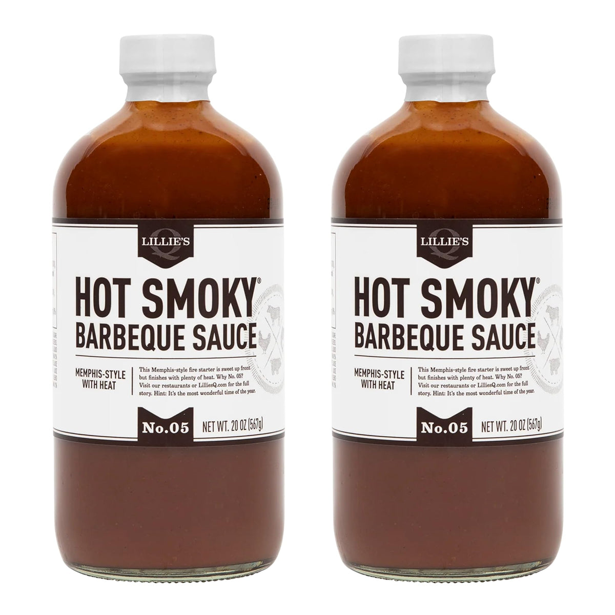 Lillie's Q Hot Smoky Barbecue Sauce, 21 oz (Pack of 2) Lillie's Q