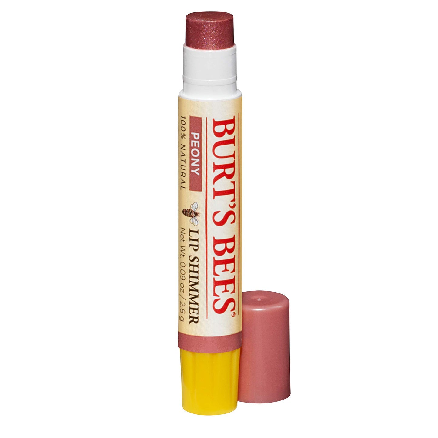 Burt's Bees Lip Shimmer Peony 0.09 Ounces Value (Pack of 4)