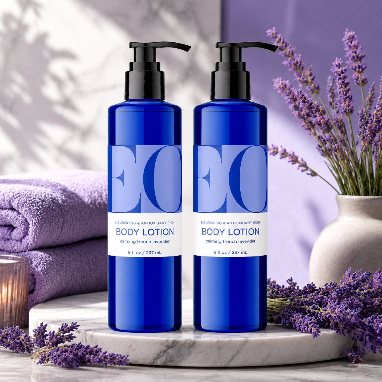 EO Products Body Lotion French Lavender 8 oz (Pack of 2)