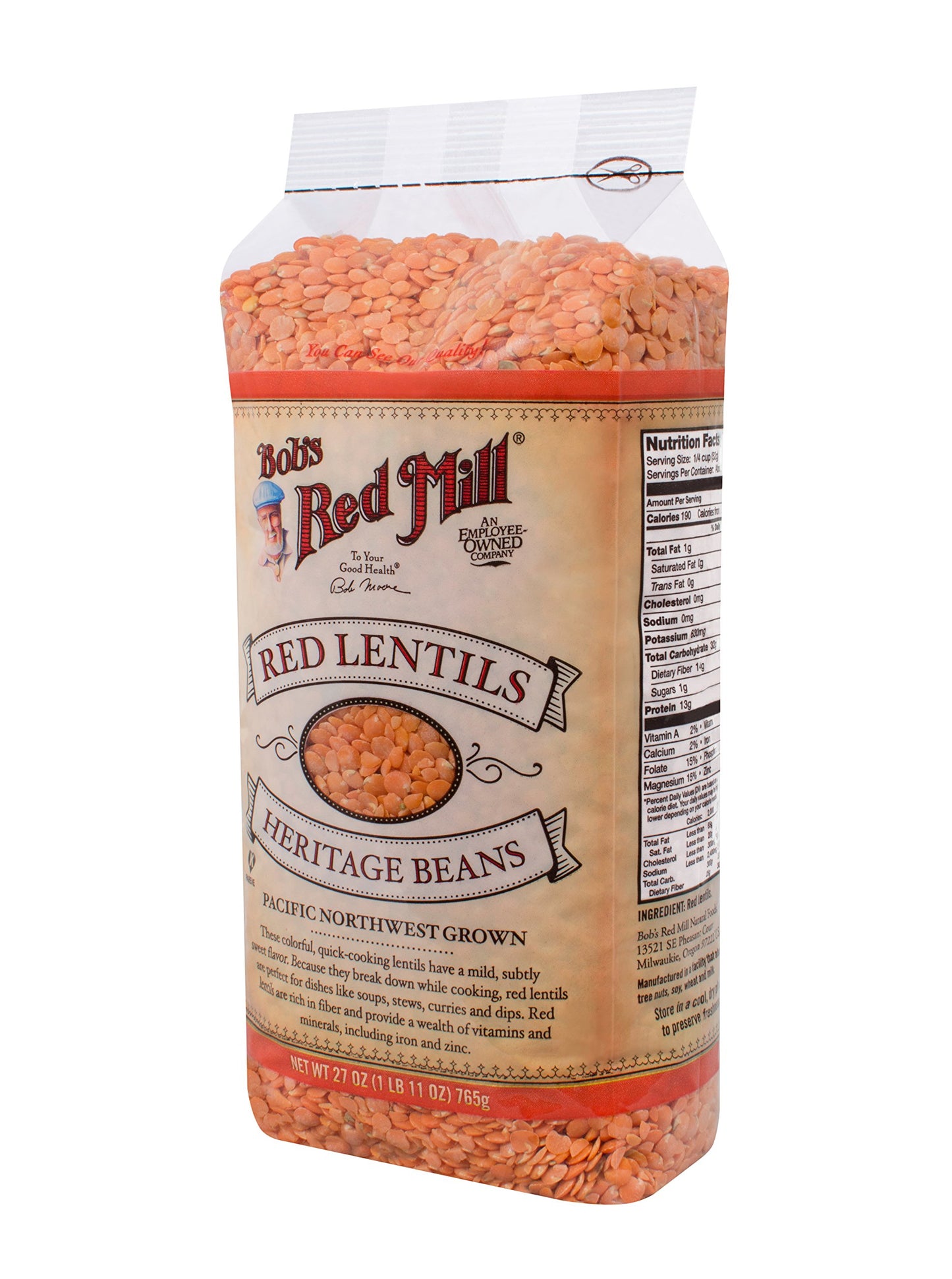 Bob's Red Mill Red Lentil Beans 27 Oz
