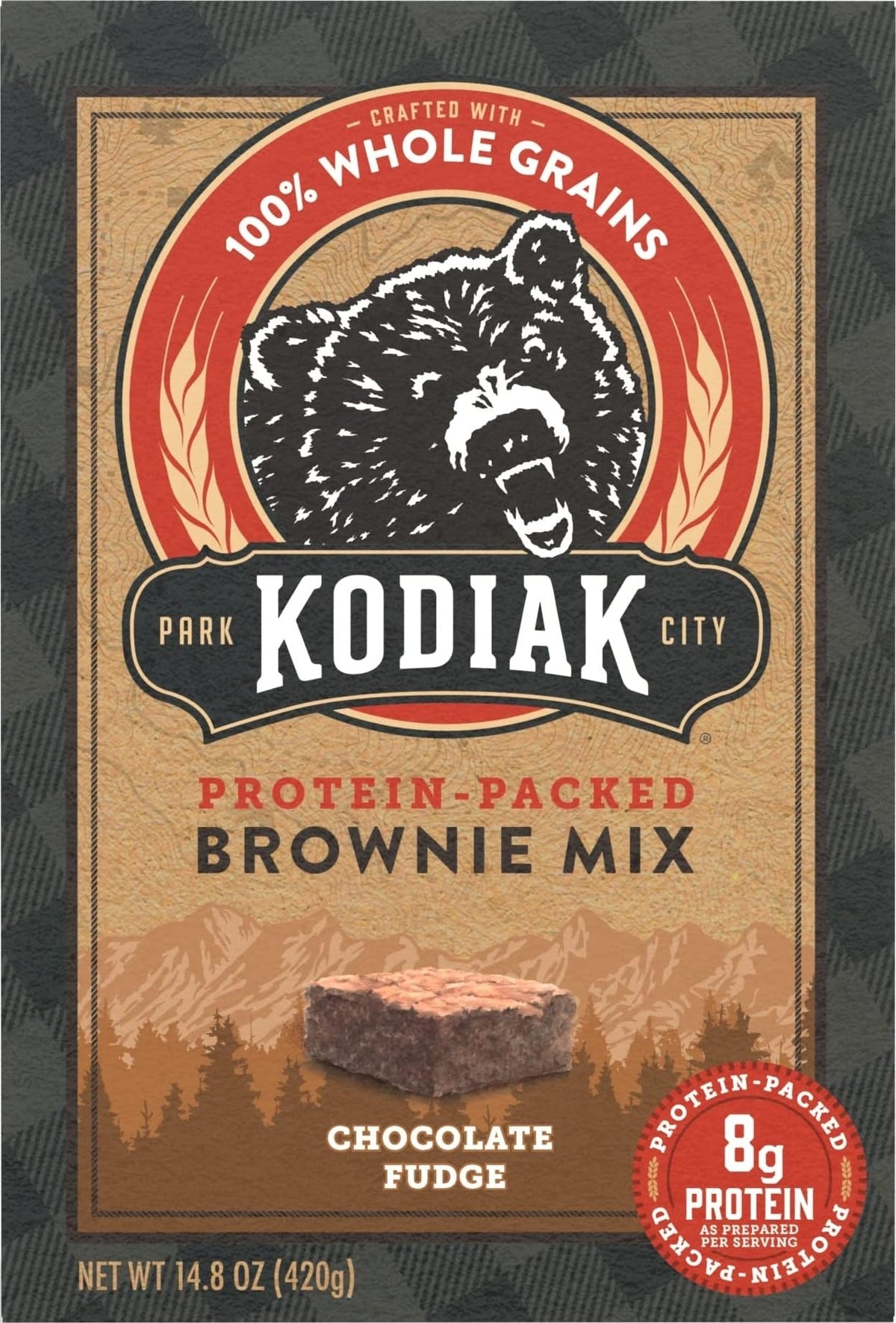 Kodiak Chocolate Fudge Brownie Baking Mix, High Protein, 100% Whole Grains Kodiak