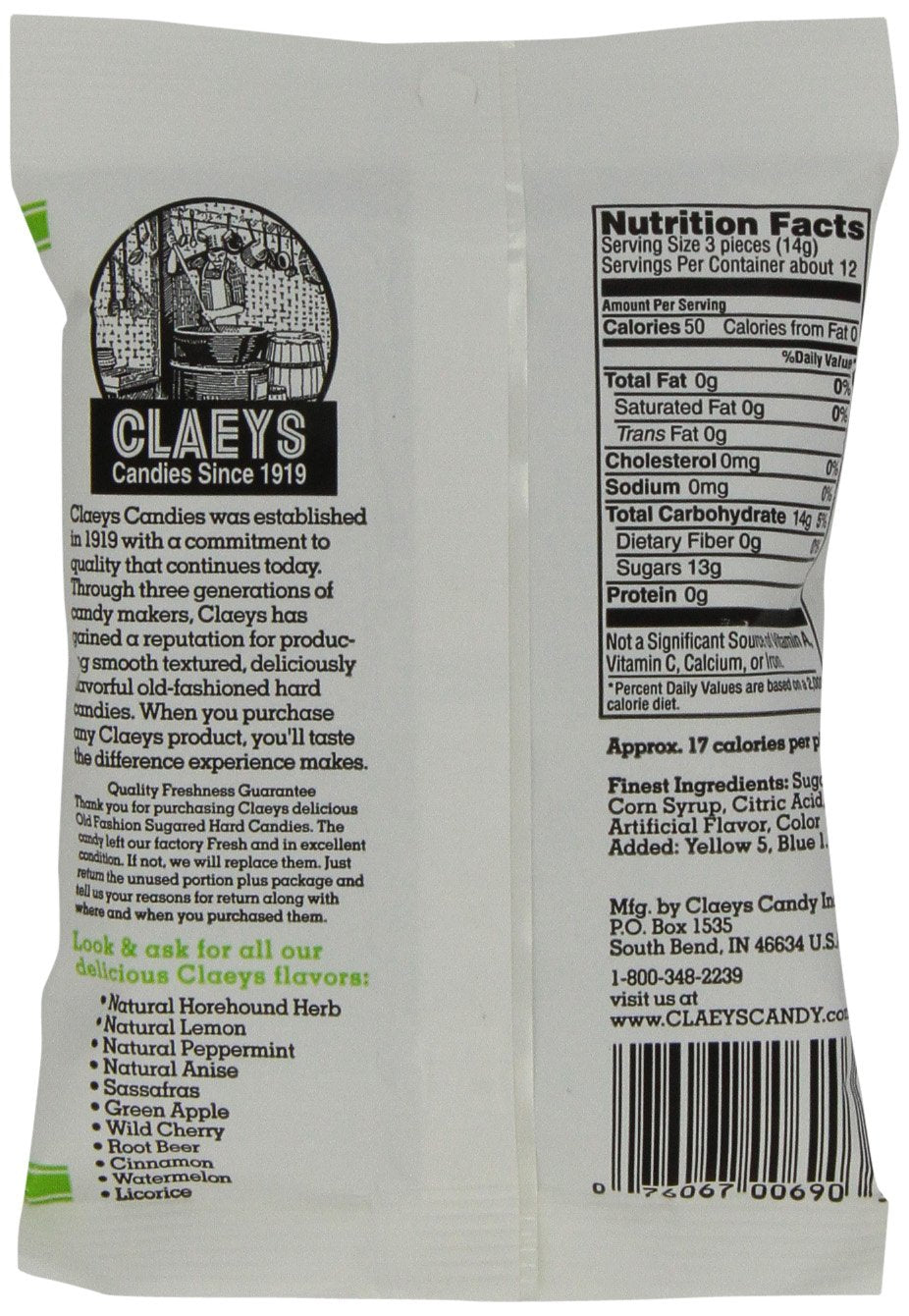 Claey's Green Apple Drops 6 Ounce Packages