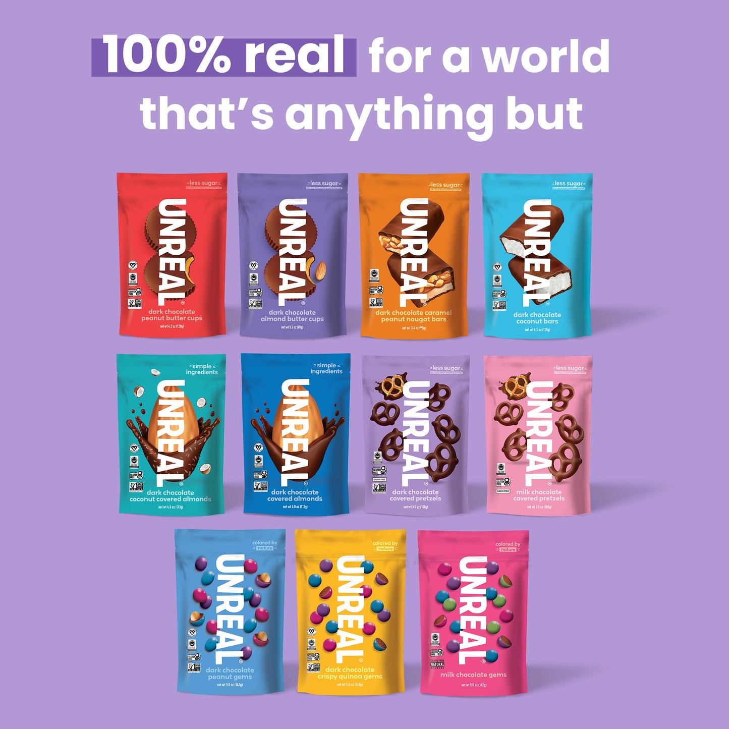 UNREAL Dark Chocolate Covered Pretzels 3.5 OZ