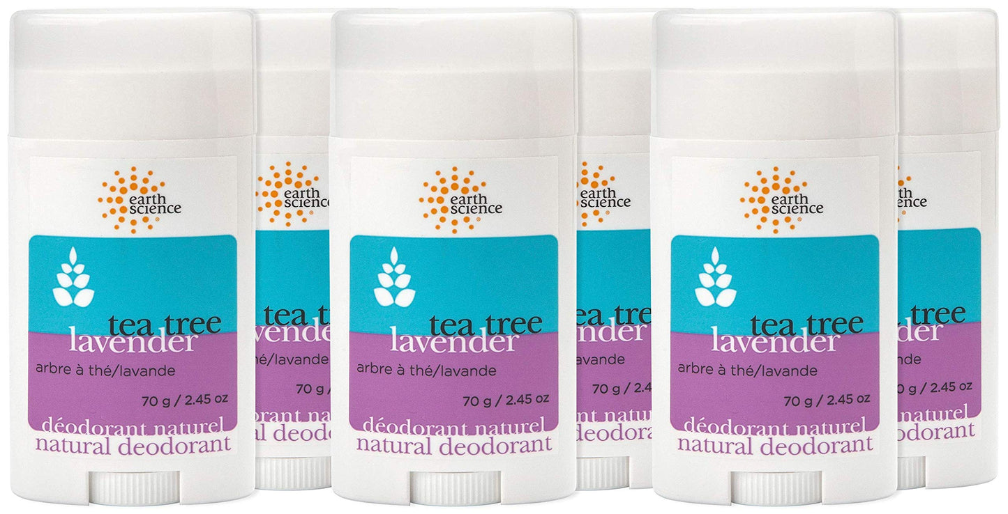 Earth Science Lavender & Tea Tree Aluminum-Free Deodorant, 2.45 oz (Pack of 6) Earth Science