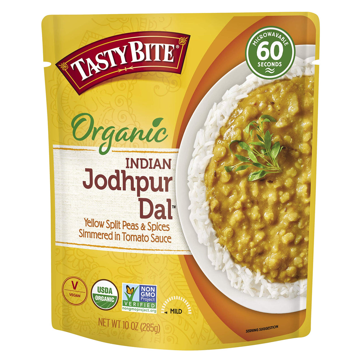Tasty Bite Organic Jodhpur Lentils, 10 oz, Ready to Eat, Microwavable Entree Tasty Bite