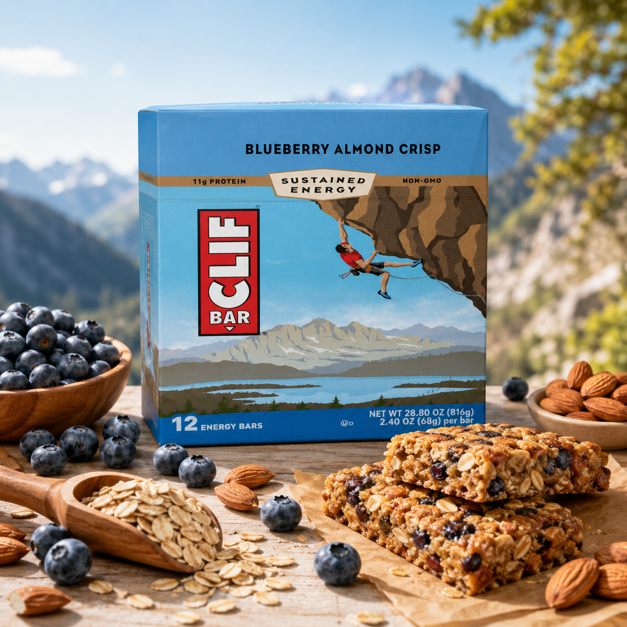 CLIF Bar Energy Bars Blueberry Crisp Flavor Protein Bars 2.4 oz