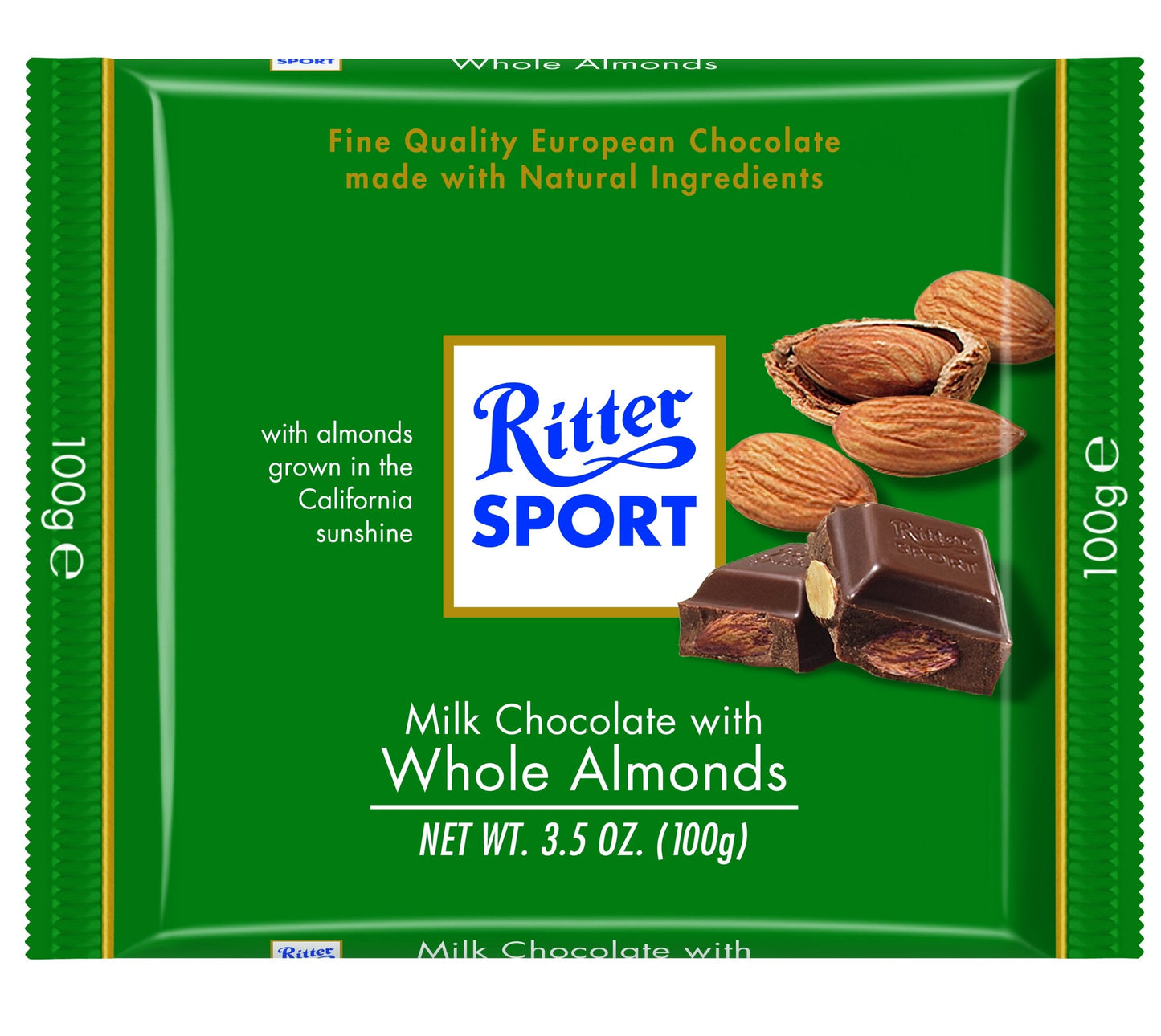 Product image of Ritter Sport Milk Chocolate Whole Almonds Bar 3.5 oz 3.5 oz Pack of 11