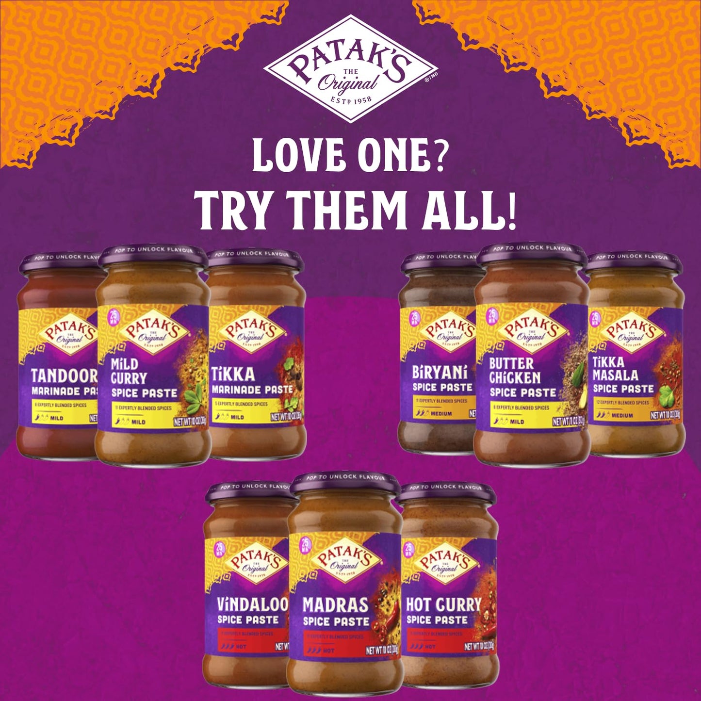 Product image of Patak's Hot Curry Spice Paste Indian Cooking Paste Freshly Ground Spices Ideal for Chicken Vegetables and