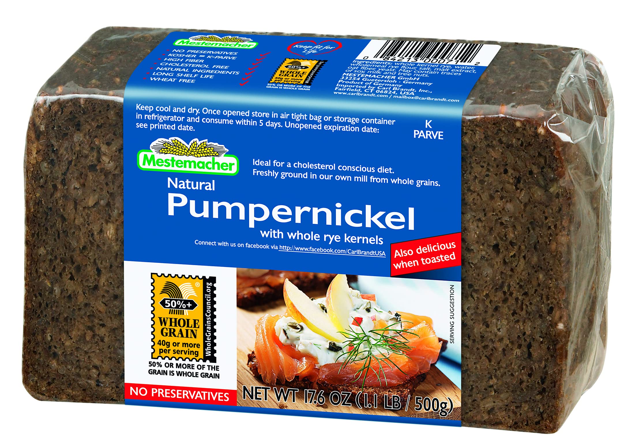 Product image of Mestemacher Pumpernickel Bread 17.6 oz 17.6 oz Pack of 12