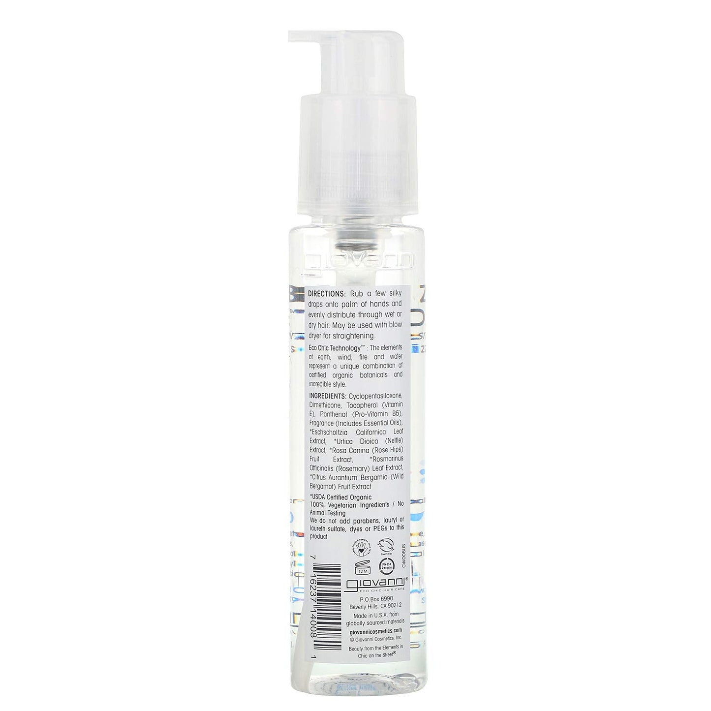 Product image of GIOVANNI ECO CHIC Frizz Be Gone Super Smoothing Anti-Frizz Hair Serum Adds Shine Seals in Color Infused