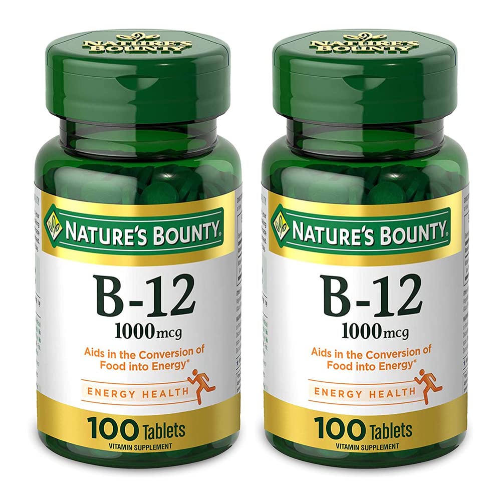 Product image of Nature's Bounty Vitamin B12 1000mcg 100 Tablets Pack of 2