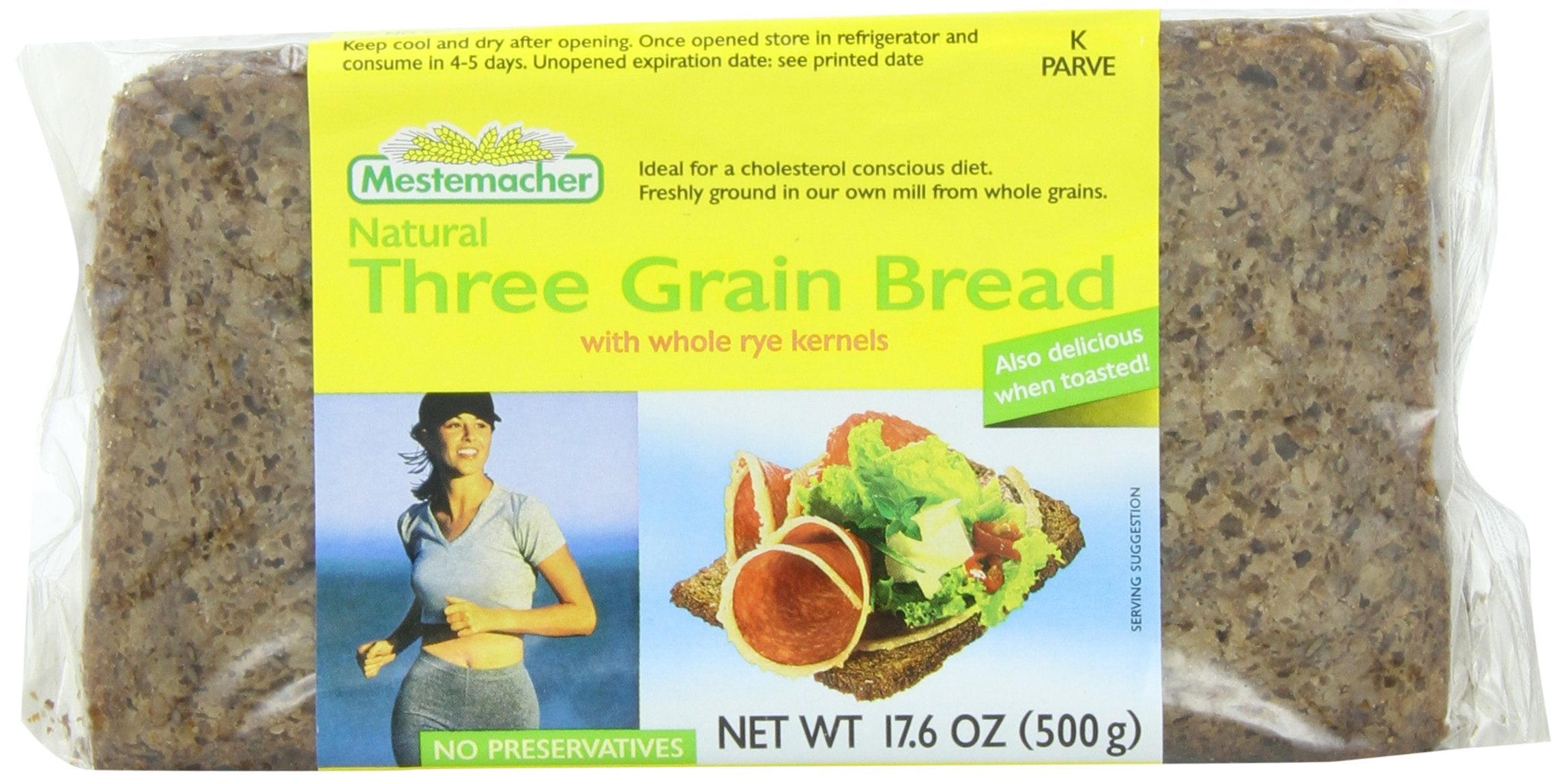 Product image of Mestemacher Three Grain Bread 17.6-oz Pack of 6