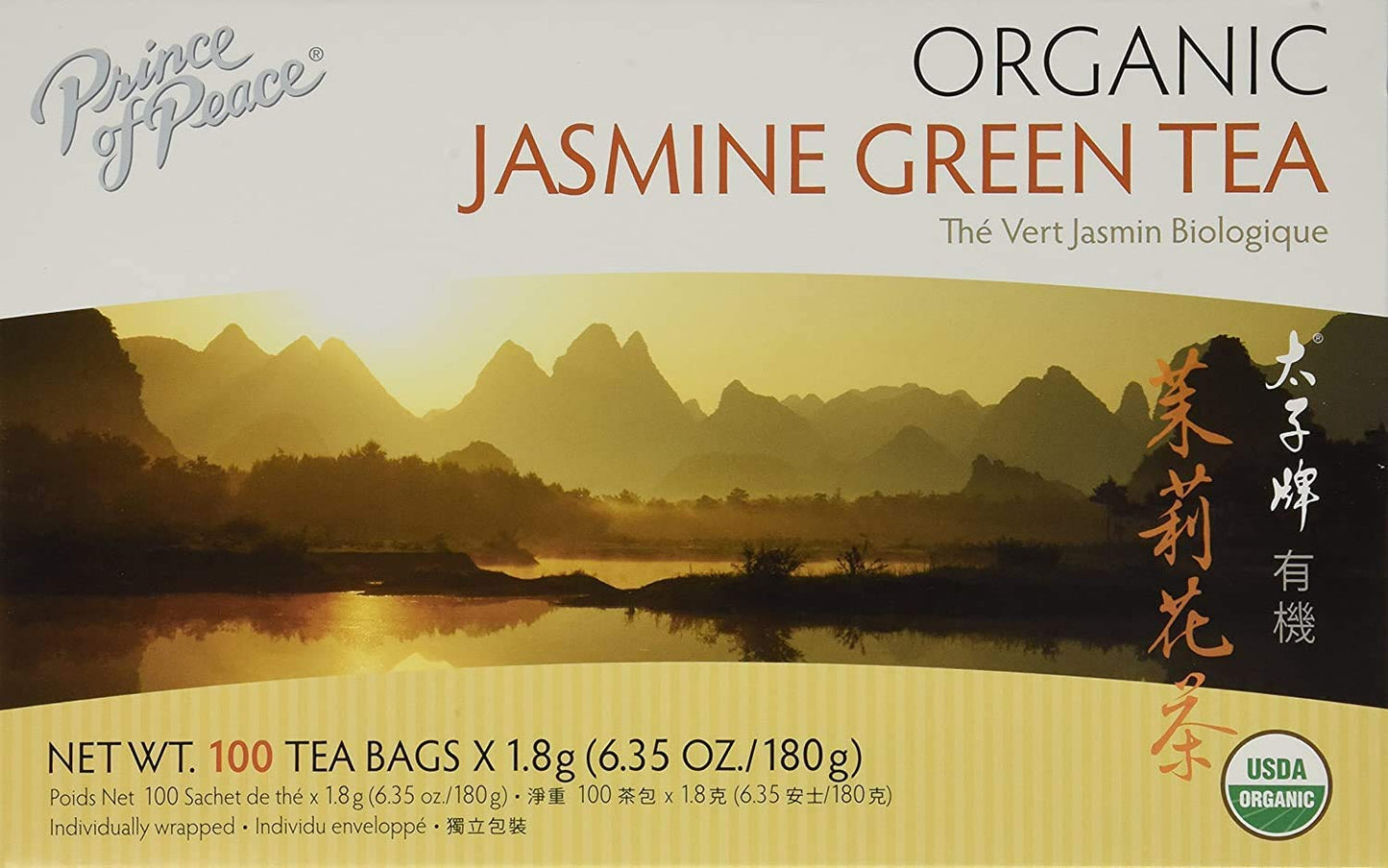 Product image of Prince of Peace Organic Jasmine Green Tea 100 Tea Bags