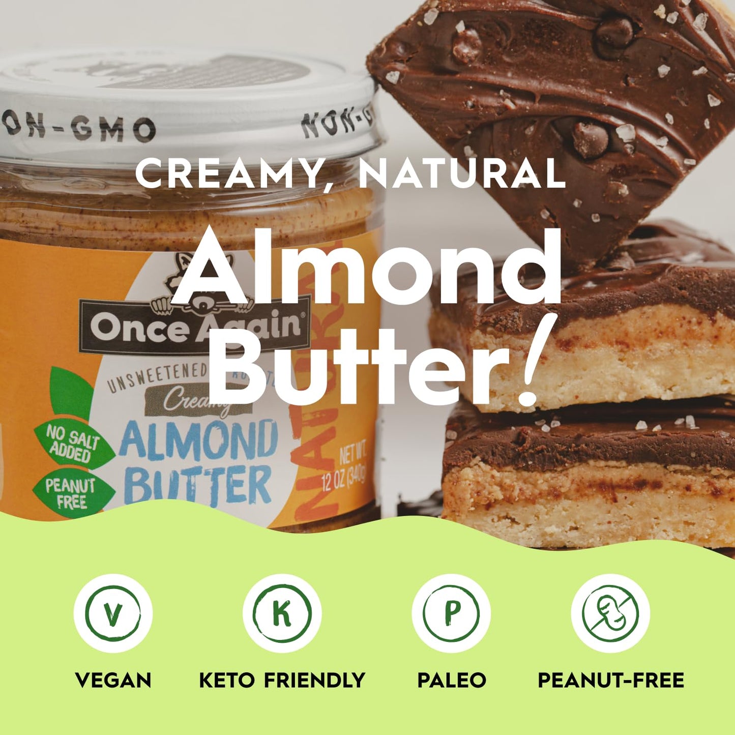Product image of Once Again Creamy Natural Almond Butter Lightly Toasted Bucket Single Ingredient No Sugar No Palm Oil No