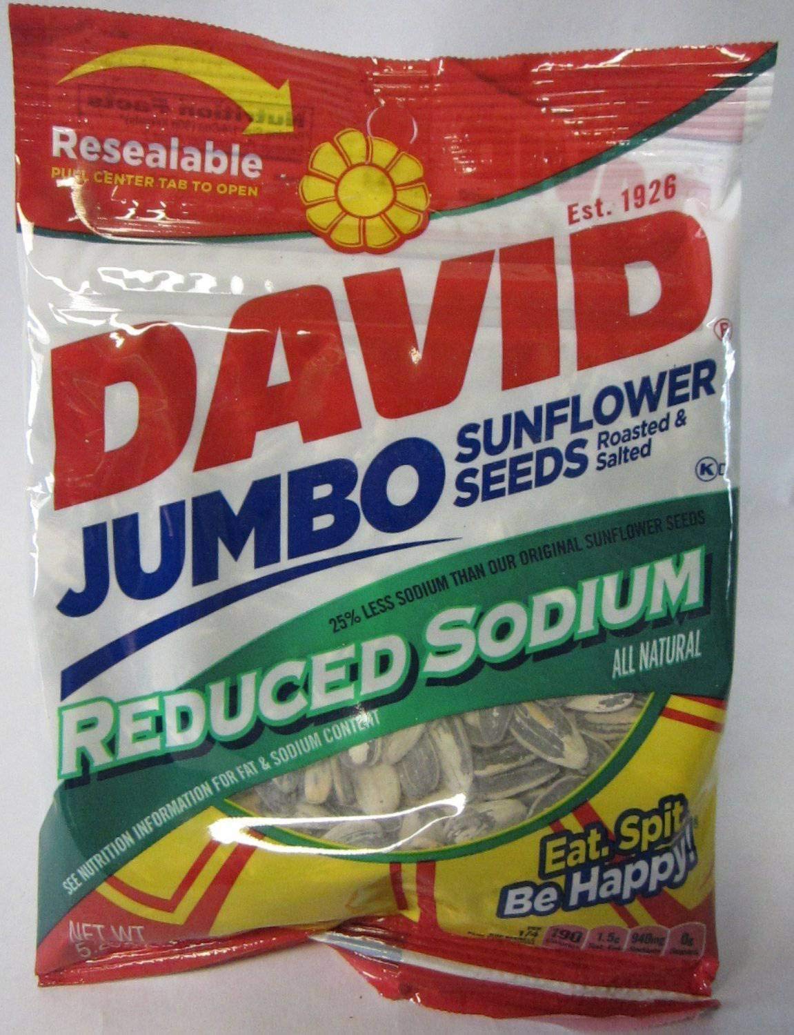 Product image of DAVID'S Sunflower Seeds Reduced Sodium 5.25 oz 5.25 oz Pack of 12
