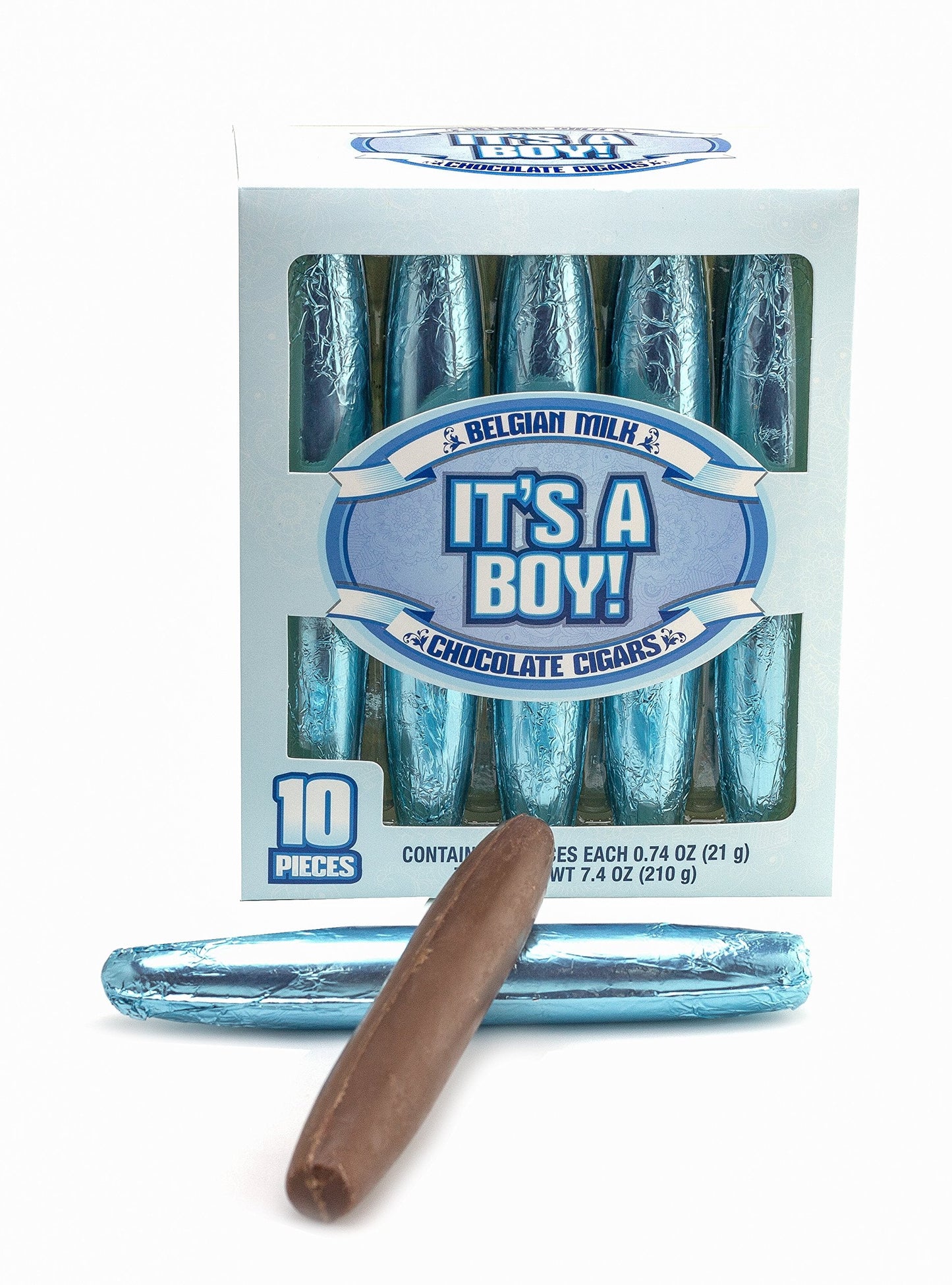 Product image of It's A Boy Belgian Milk Chocolate Cigars Box 10 ct 10 Count