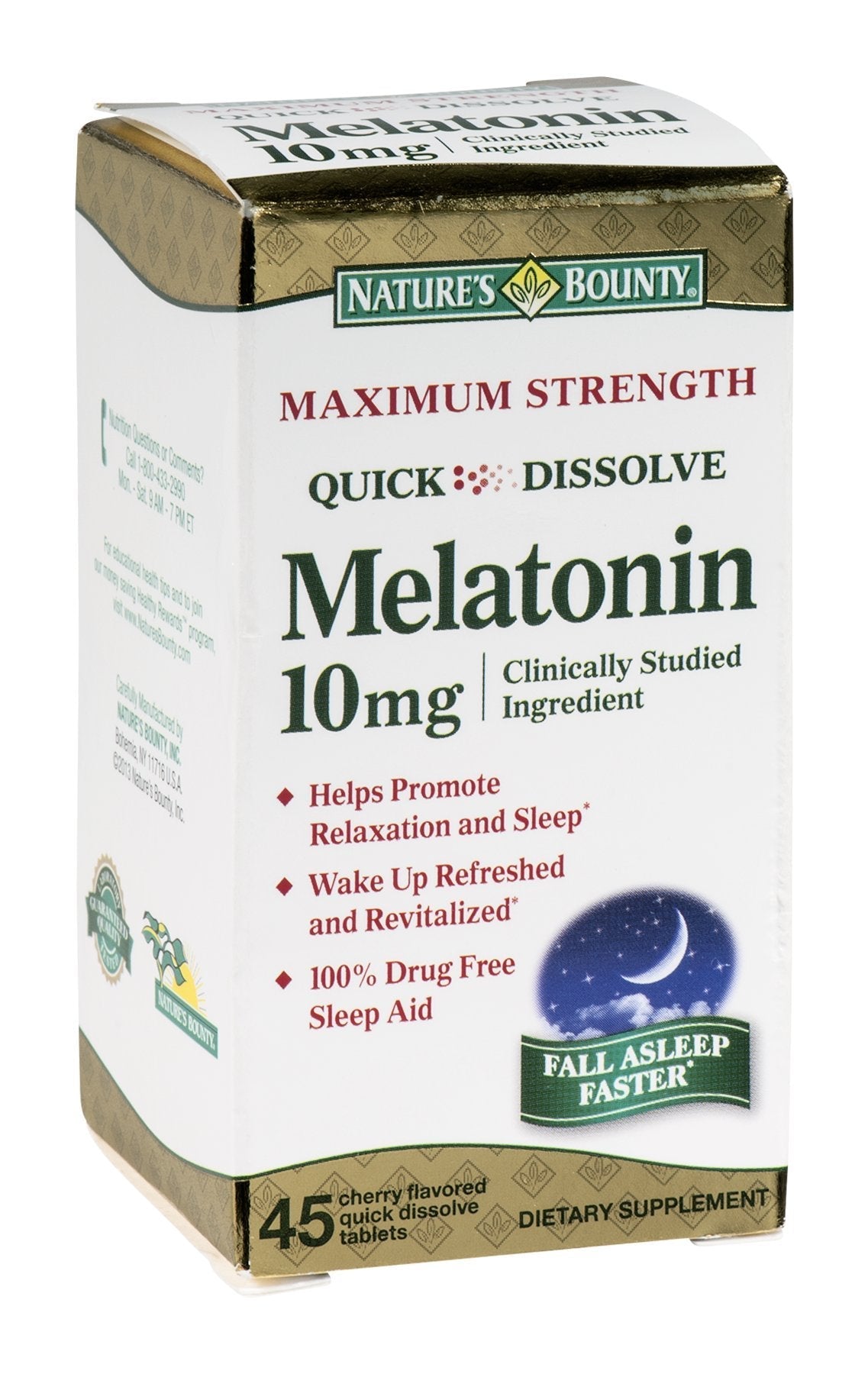 Product image of Nature's Bounty Melatonin Quick Dissolve Tablets 10mg 45 ct Pack of 3