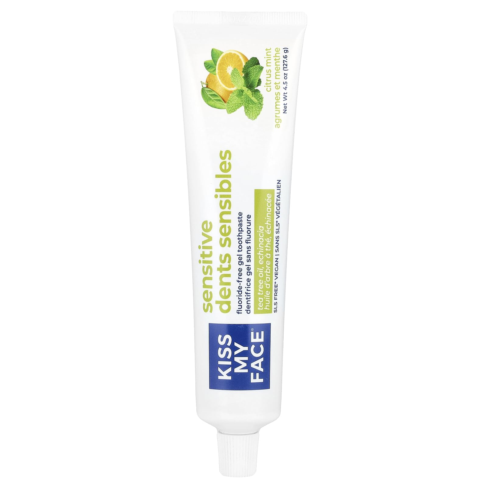 Product image of Kiss My Face Sensitive Citrus Mint Gel Toothpaste Reduces Sensitivity Removes Plaque Prevents Tartar Tea