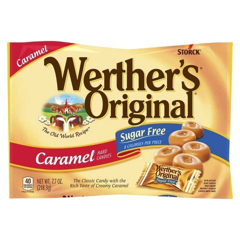 Product image of Werther's Original Sugar Free Caramel Hard Candies 7.7 oz 7.7 oz Pack of 2