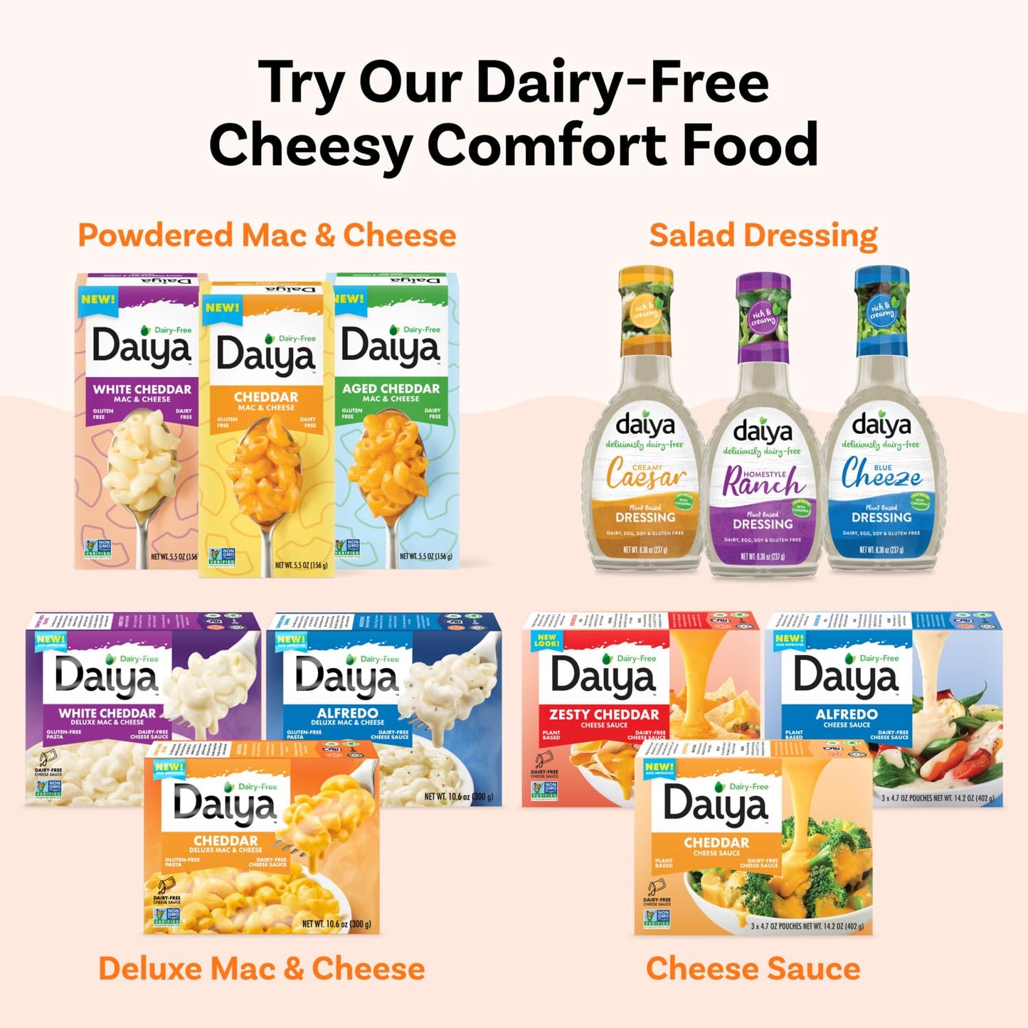 Product image of Daiya Dairy Free Gluten Free Cheddar Deluxe Mac and Cheese Vegan Plant Based Rice Pasta 10.6 oz 10.6 oz Pack