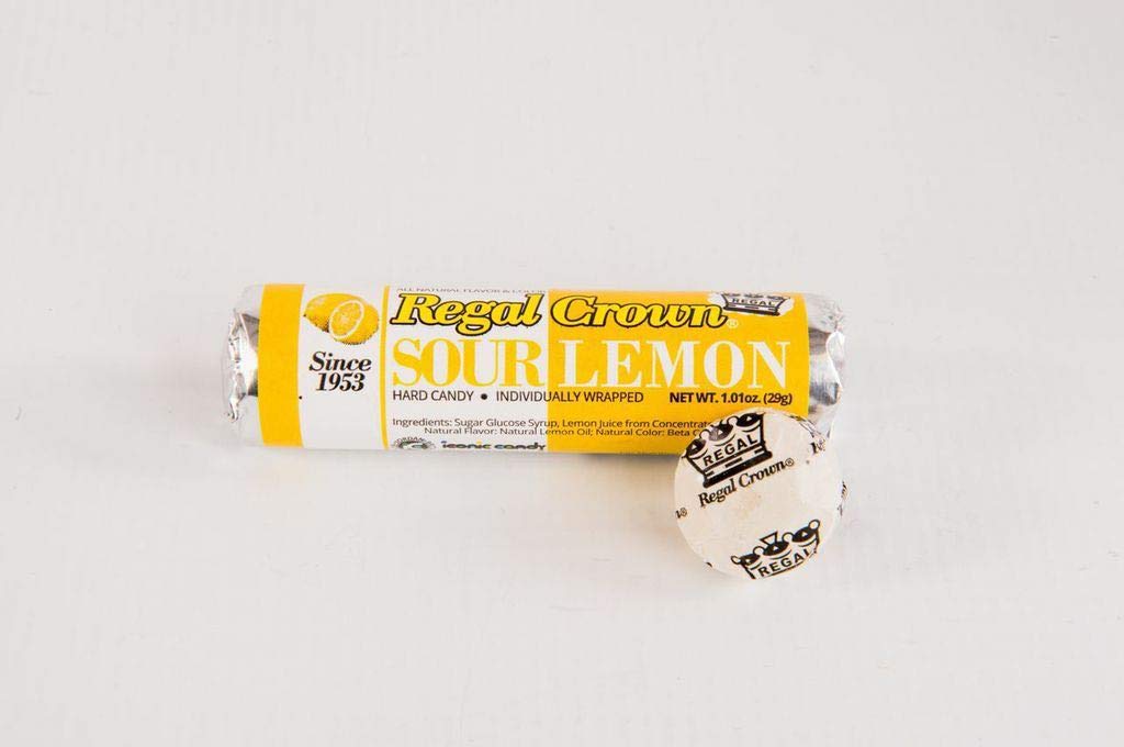 Product image of Regal Crown Sour Lemon Hard Candy Rolls Traditional Old Fashioned Candy Pack of 24