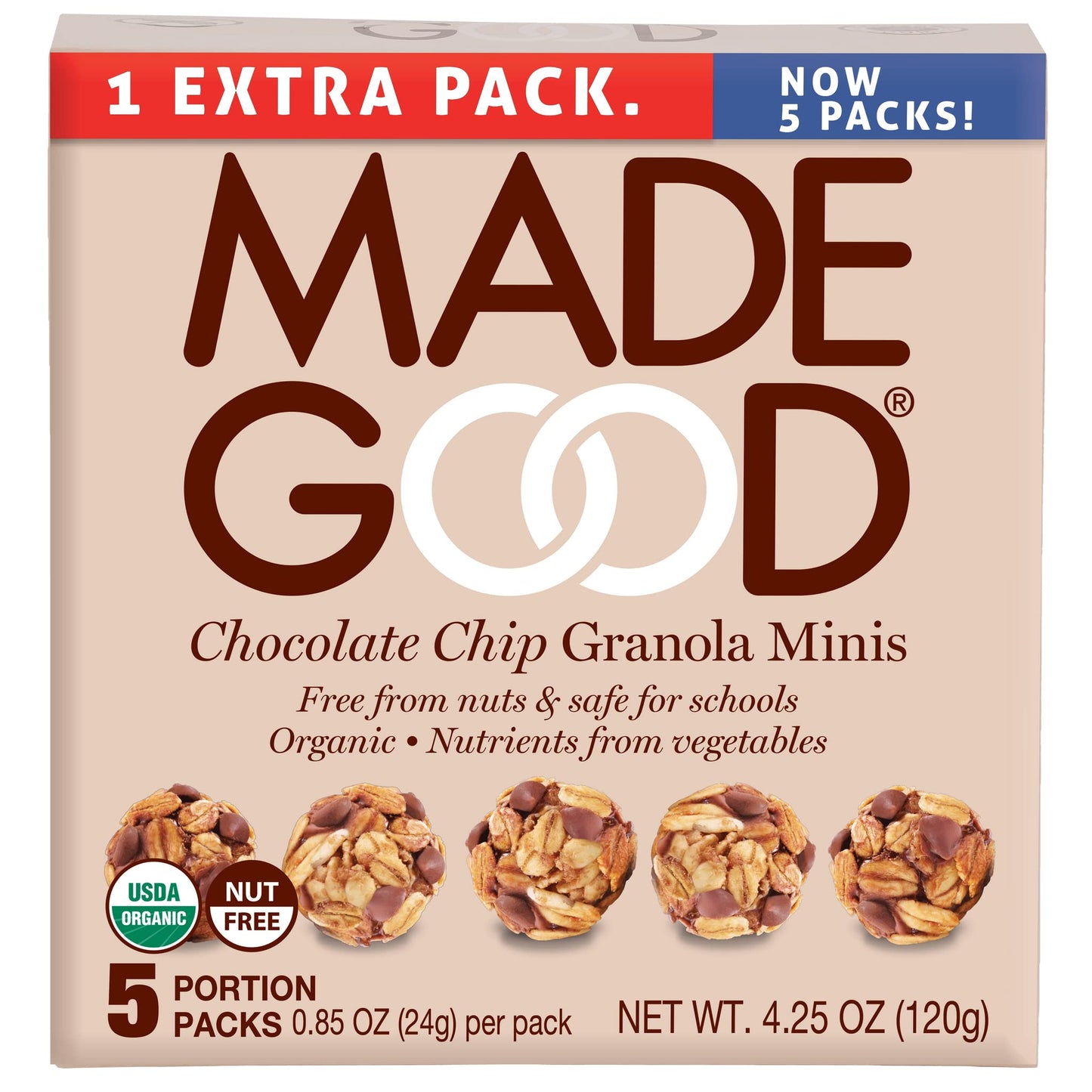 Product image of Made Good Granola Minis Chocolate Chip 24 gram 24 g Pack of 6