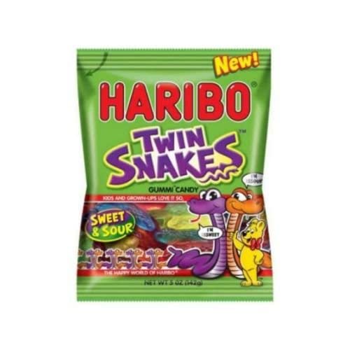 Product image of Haribo Twin Snakes Sweet and Sour Gummy Candy 5 oz 5 oz Pack of 12