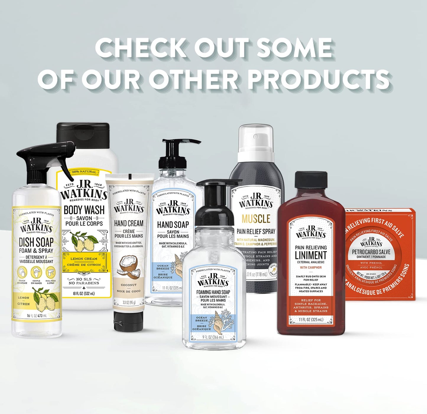 Product image of J.R. Watkins Gel Hand Soap Liquid Hand Wash Lavender USA Made Cruelty Free for Bathroom or Kitchen 11 fl oz
