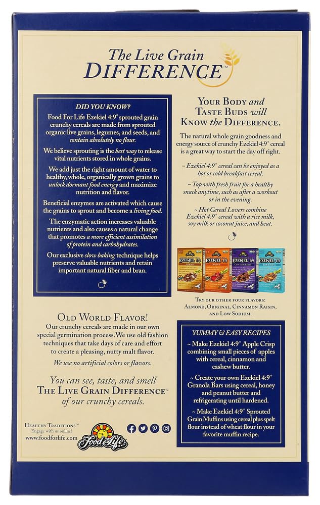 Product image of Evonature Ezekiel 4:9 Golden Flax Sprouted Grain Crunchy Cereal 16 oz 16 oz Pack of 3