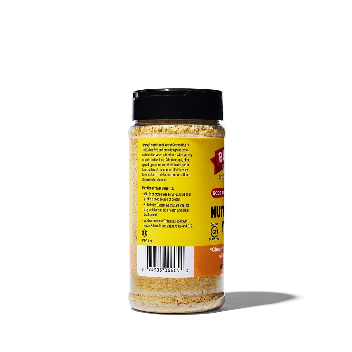 Product image of Bragg Nutritional Yeast Seasoning Vegan Gluten Free Cheese Flakes Non GMO Verified Parmesan Cheese